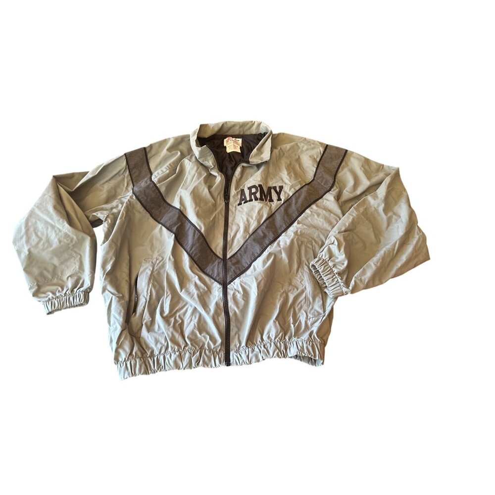 Army IPFU Jacket Medium/Regular Skilcraft Nylon Gray/Black Lightweight Windbreak